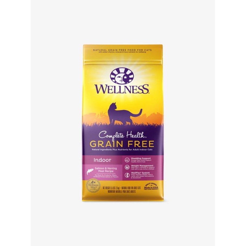 Wellness Complete Health Grain-Free Indoor Salmon & Herring Dry Cat Food (2 Sizes)