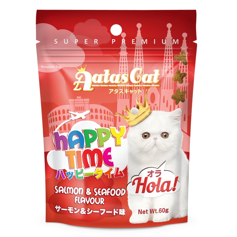 Aatas Cat Happy Time Hola! – Salmon & Seafood 60g