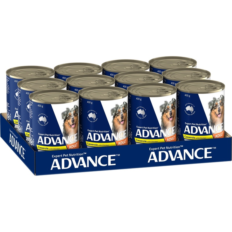 Advance Casserole with Chicken All Breed Wet Dog Food 400g x 12