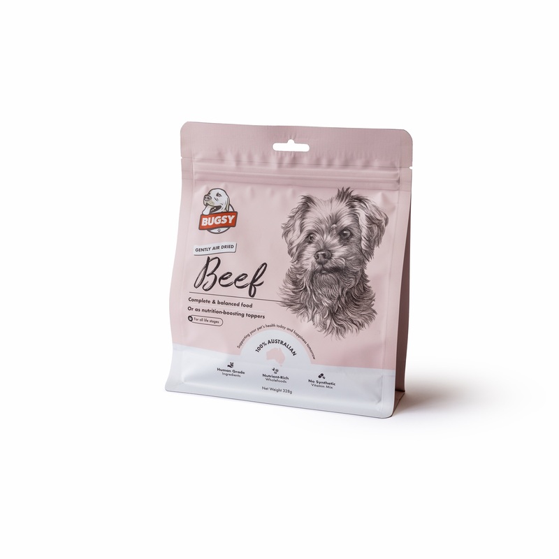 Bugsy Beef Air Dried Raw Dog Food 328g ^._.^