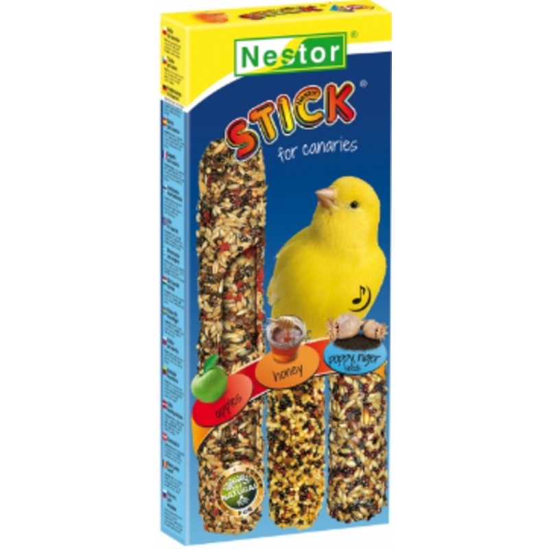 3x CANARY STICKS APPLE / HONEY / POPPY & NIGER 130G