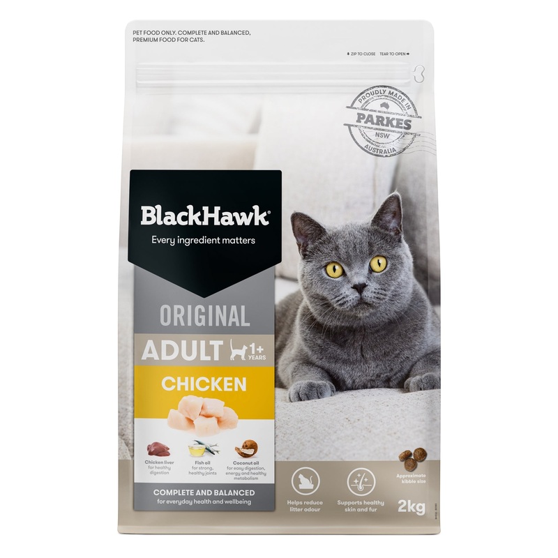 Black Hawk Chicken Cat Dry Food 2kg ^._.^
