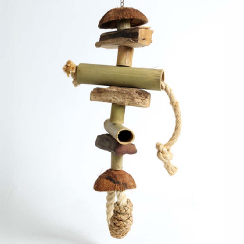 Big bEaKs Giant Adventure Natural Wood Chewable Parrot Toy