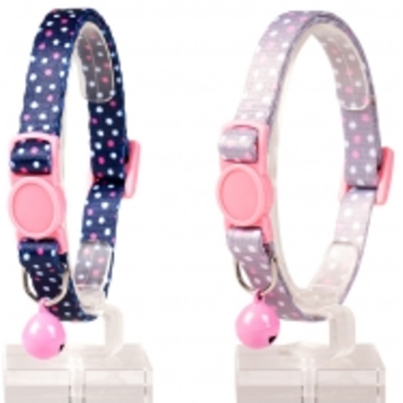 CAT COLLAR DOTS NYLON|DARK|LIGHT