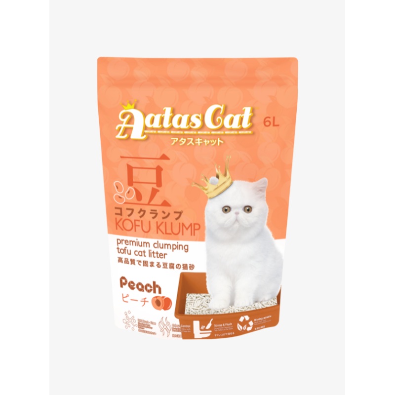 Aatas Cat Kofu Klump Tofu Cat Litter Peach 6L