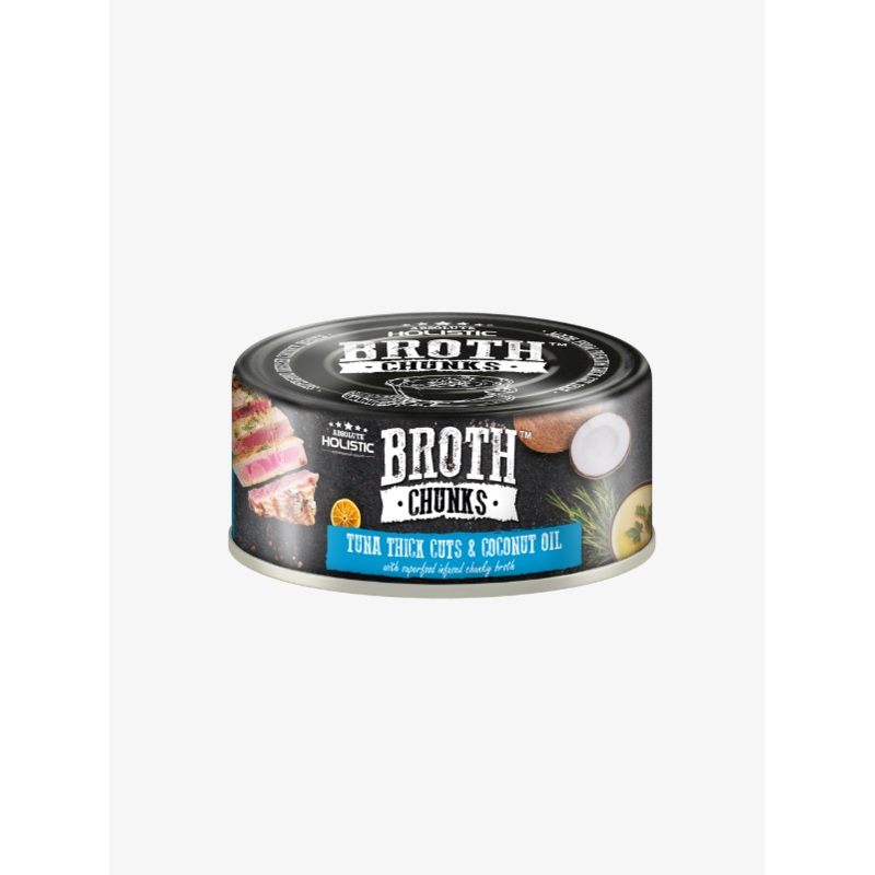 Absolute Holistic Broth Chunks Wet Cat & Dog Food (Tuna Thick Cuts & Coconut Oil) 80g