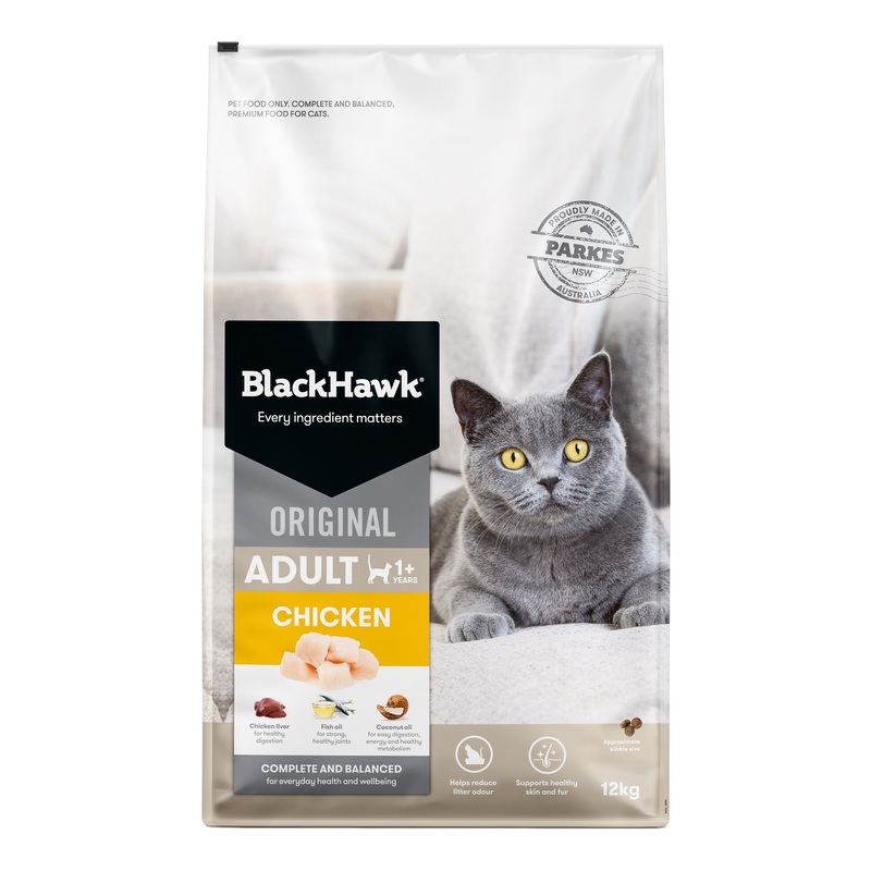 Black Hawk Chicken Cat Dry Food 12kg ^._.^