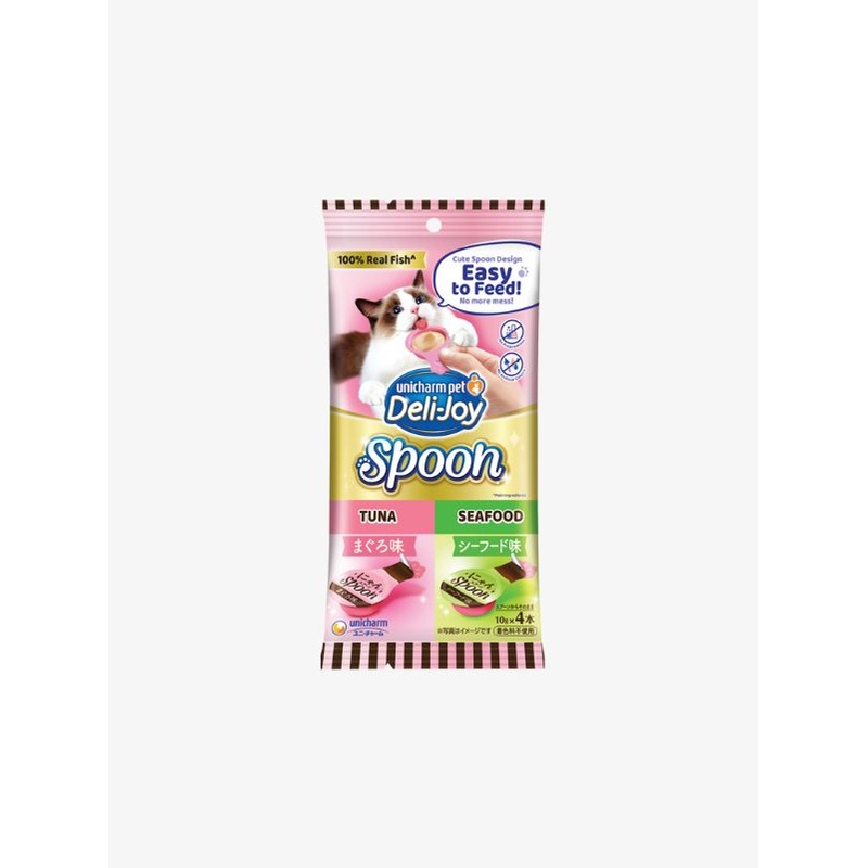 Unicharm Deli-Joy Spoon Tuna & Seafood Cat Treat 40g