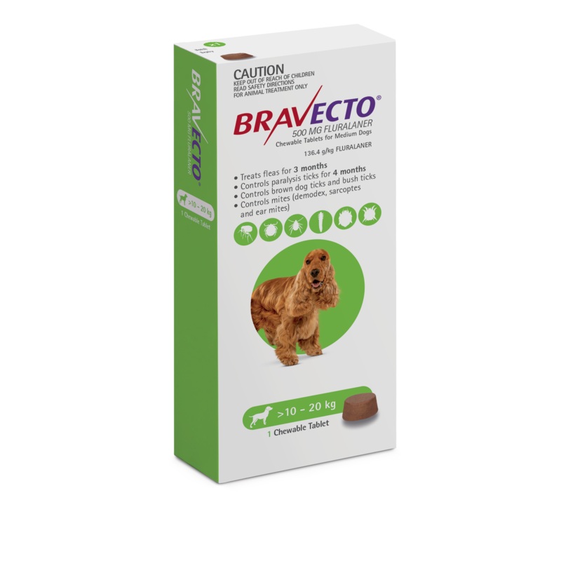 Bravecto Green – Medium Dog 10-20kg