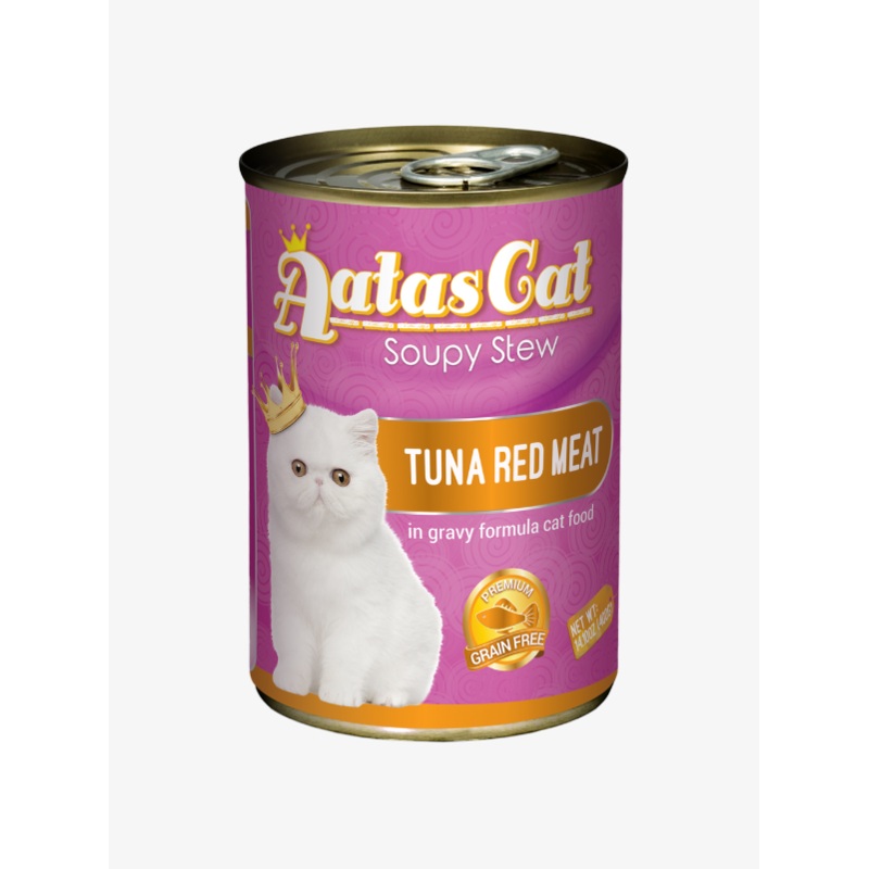 Aatas Cat Soupy Stew Grain-Free Cat Wet Canned Food Tuna Red Meat in Gravy 400g