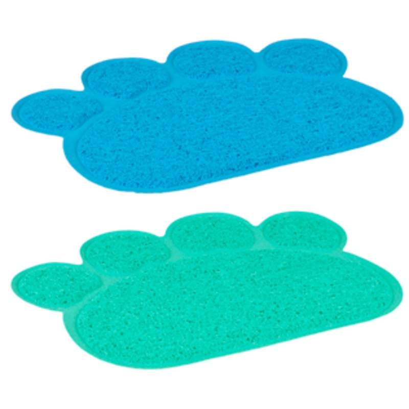 CAT LITTER TRAY MAT PAW GREE/BLUE