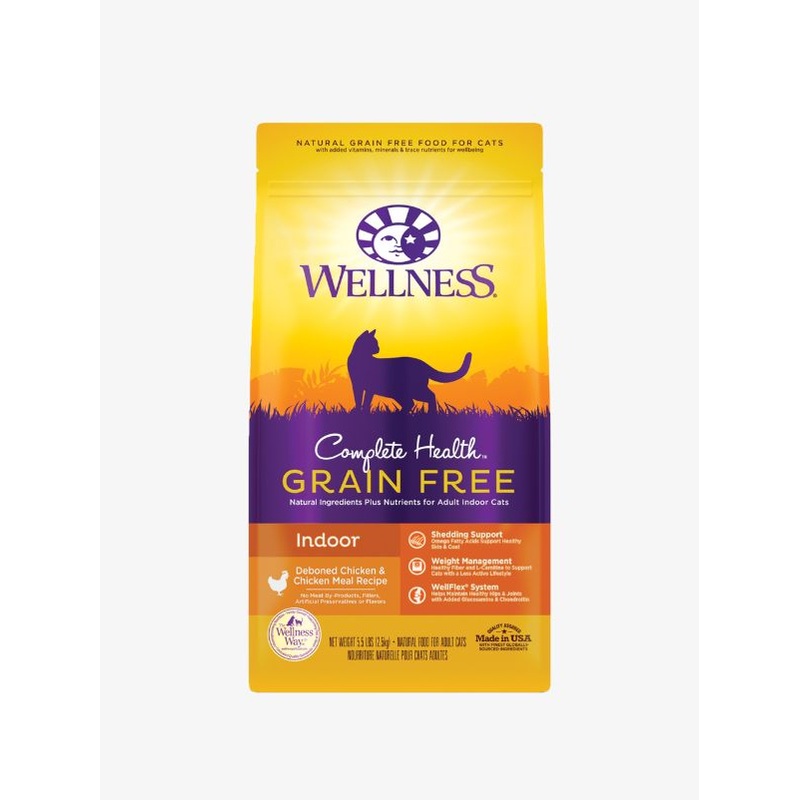 Wellness Complete Health Grain-Free Indoor Deboned Chicken & Chicken Meal Dry Cat Food (2 Sizes)
