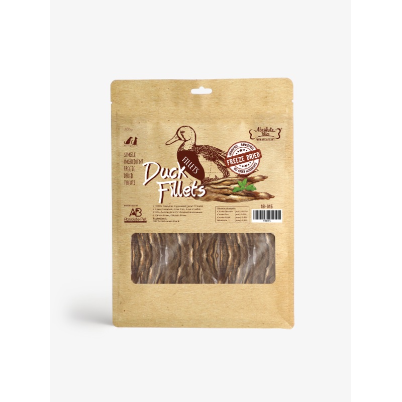 Absolute Bites Freeze Dried Duck Fillet Dog and Cat Treats 200g
