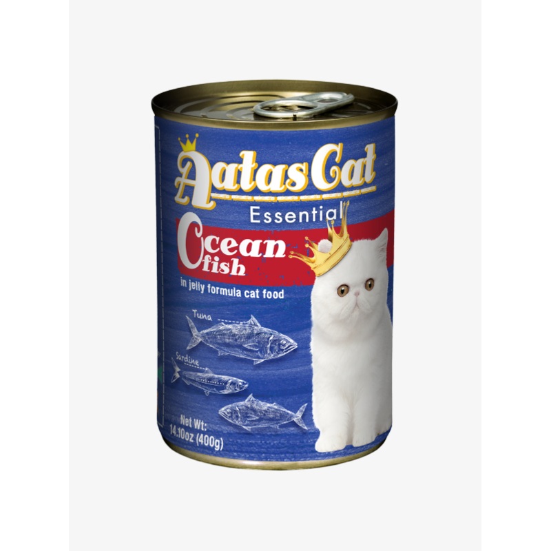 Aatas Cat Essential Grain-Free Cat Wet Canned Food Ocean Fish in Jelly 400g