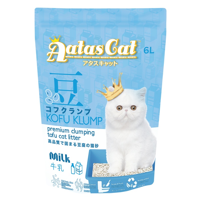 Aatas Cat Premium Clumping Tofu Cat Litter – Kofu Klump Milk 6L