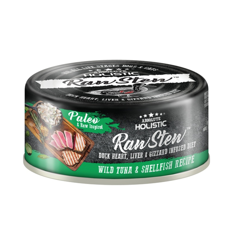 Absolute Holistic Dog & Cat Raw Stew Duck Organs – Wild Tuna & Shellfish 80g