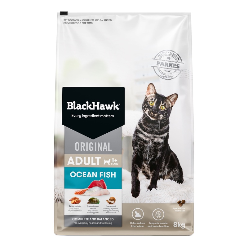 Black Hawk Ocean Fish Cat Dry Food 8kg ^._.^
