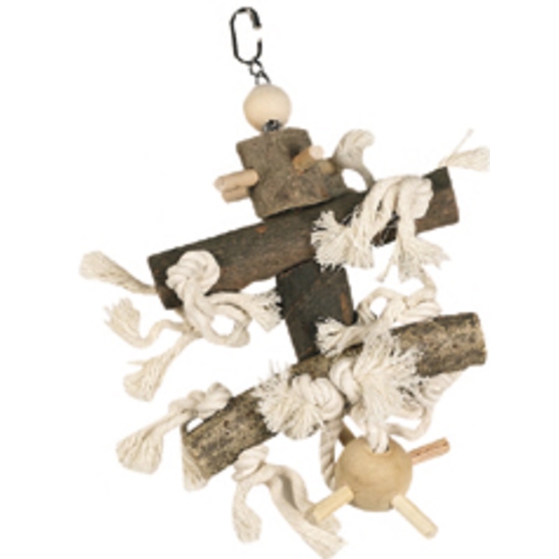 CAGE HANGER WOOD WITH PINBALL|18x28cm