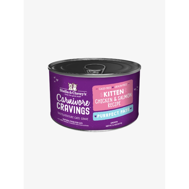 Stella & Chewy Carnivore Cravings Purrfect Pate Canned Food for Cats (Kitten  Chicken & Salmon) 5.2 oz
