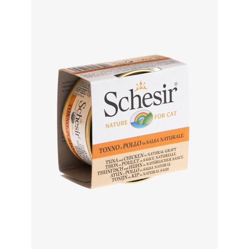 Schesir Tuna and Chicken in Natural Gravy Canned Cat Food 70g