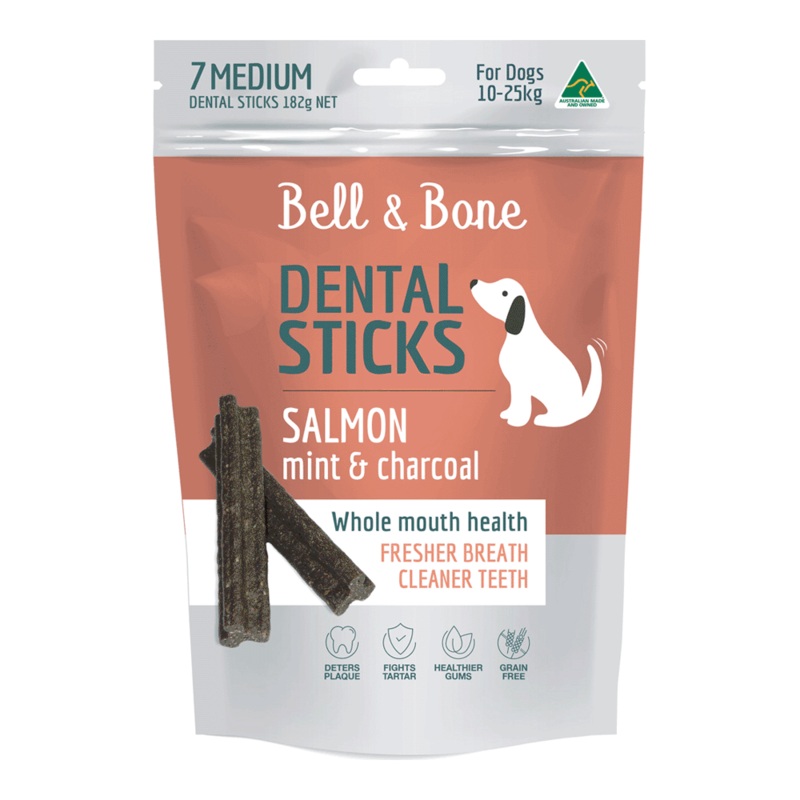 Bell & Bone Dental Sticks – Salmon, Mint & Charcoal