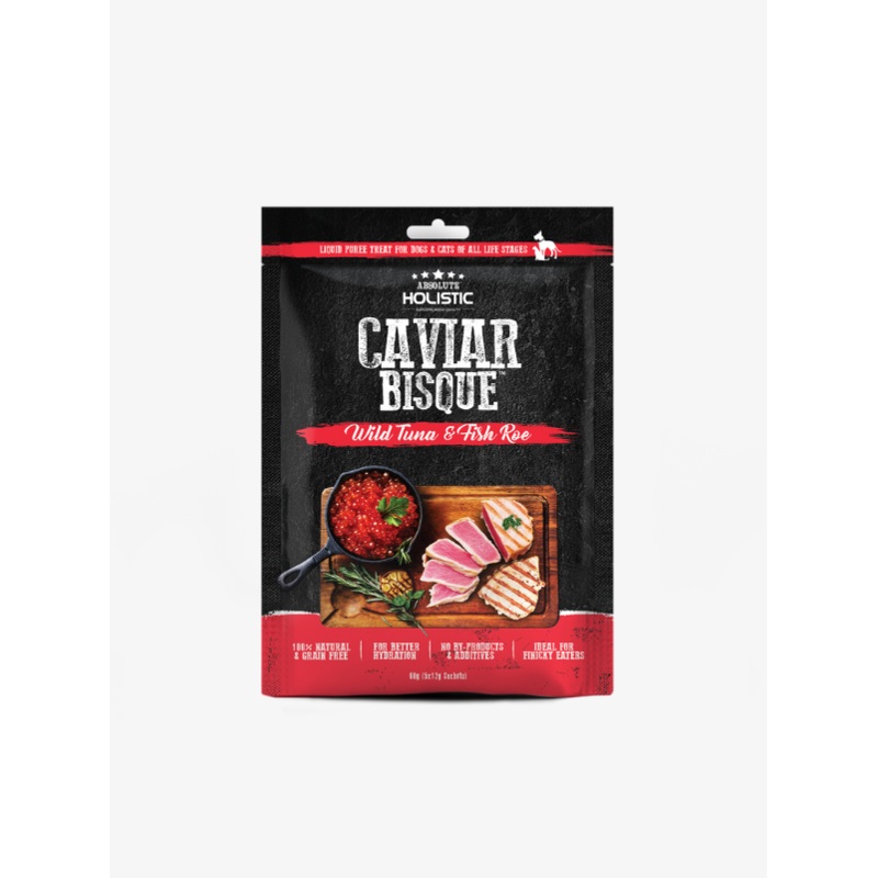 Absolute Holistic Caviar Bisque (Wild Tuna & Fish Roe) Dog and Cat Treats 5 x 12g