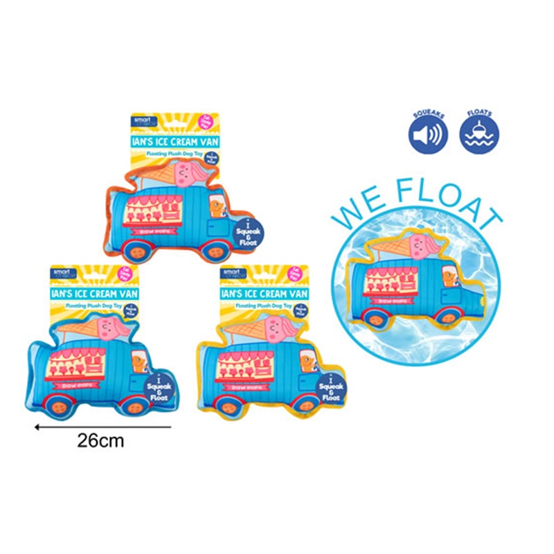 Den Plush Van Floating Squeeky Toy