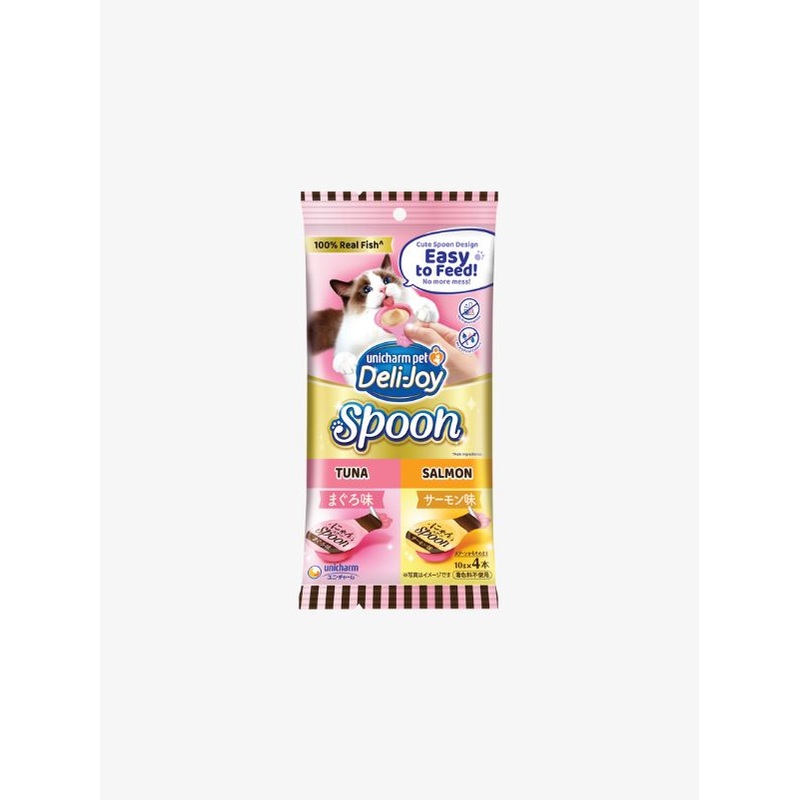 Unicharm Deli-Joy Spoon Tuna & Salmon Cat Treat 40g