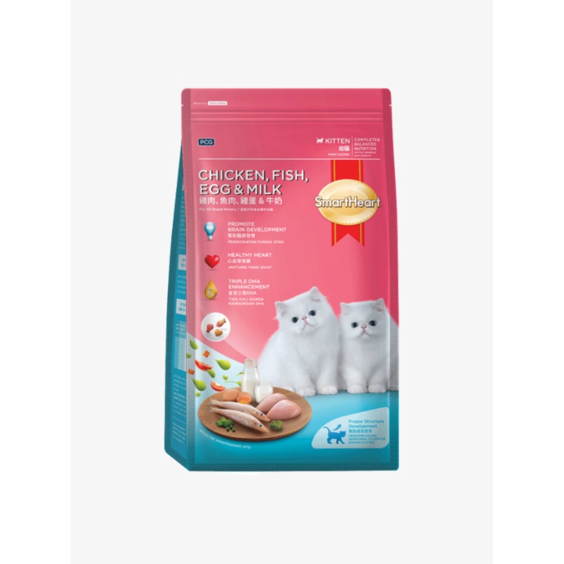 SmartHeart Dry Cat Food Dry Kitten  Chicken, Fish, Eggs And Milk 7kg