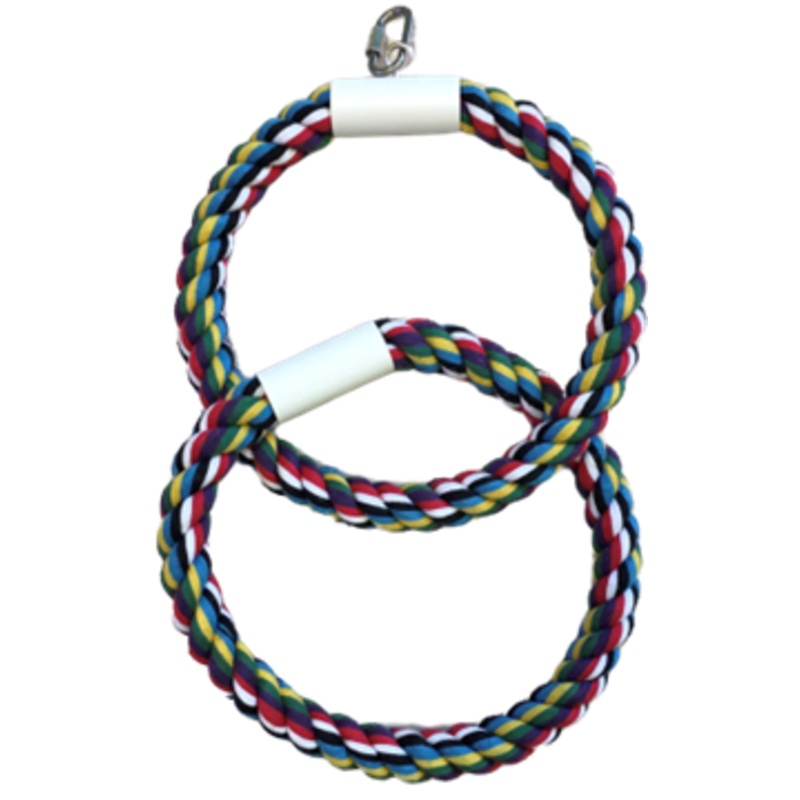 DOUBLE CIRCLE ROPE BIRD TOY|35.5x21x2cm
