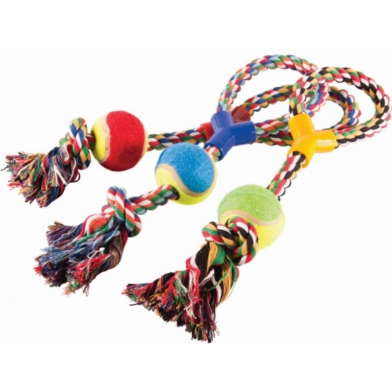 DOG TOY ROPE & BALL 43x12cm