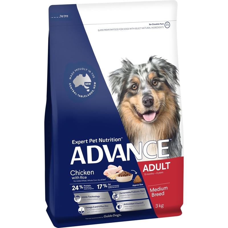 Advance Chicken and Rice Medium Breed Adult Dog Dry Food 3kg
