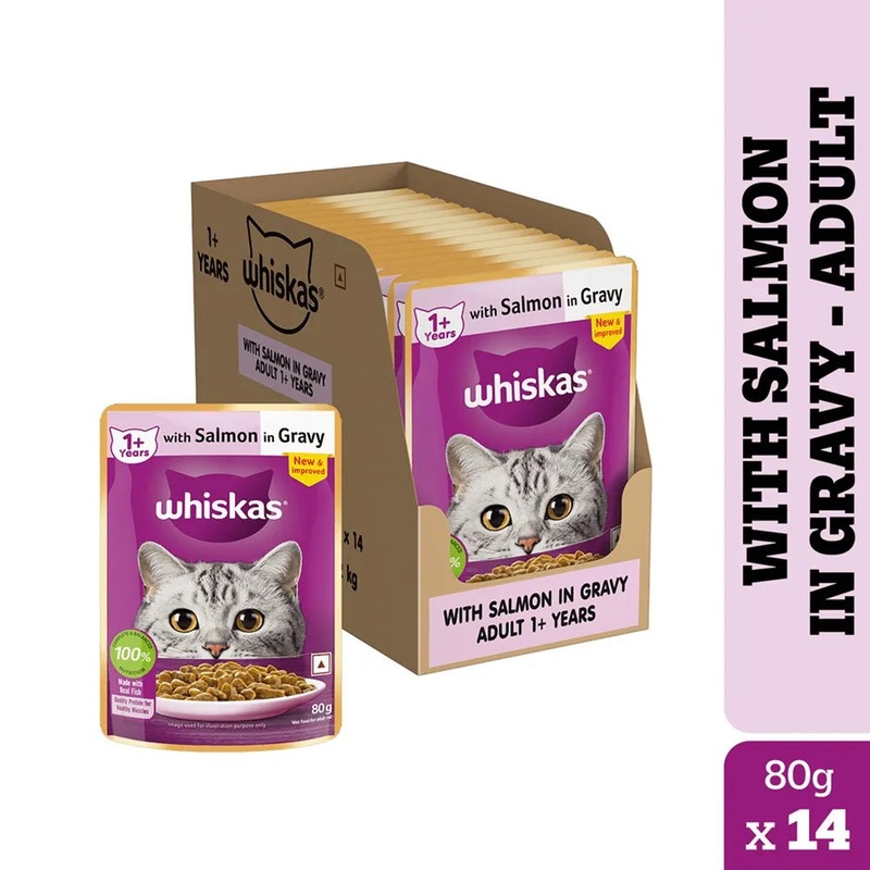 WHISKAS ADULT SALMON GRAVY (14 PACK)
