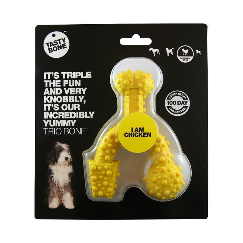 TastyBone Dog Toy Nylon Trio Chicken Bone for Small Dogs ^._.^