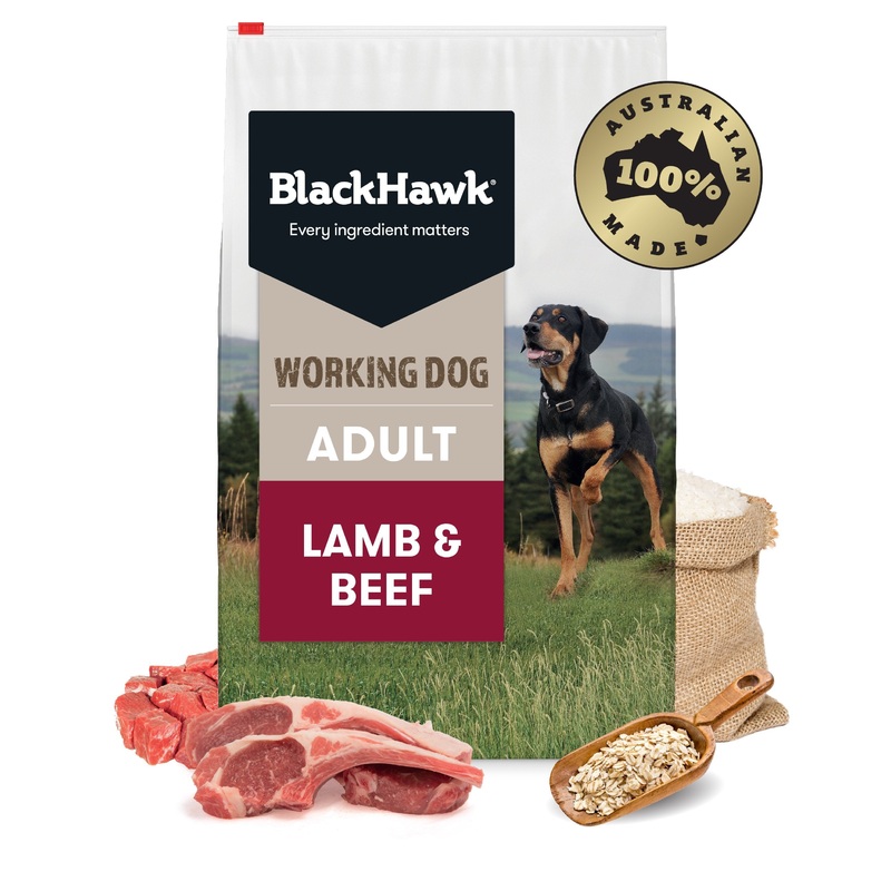 Black Hawk Original Lamb and Beef Working Dog Dry Dog Food 20kg ^._.^