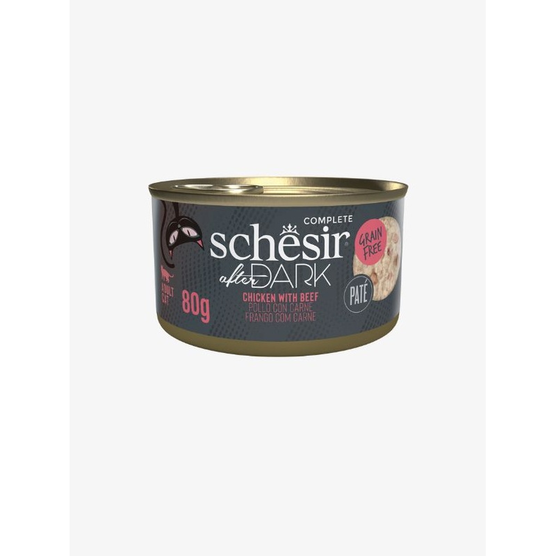 Schesir After Dark Pate Canned Cat Food  Chicken with Beef 80g