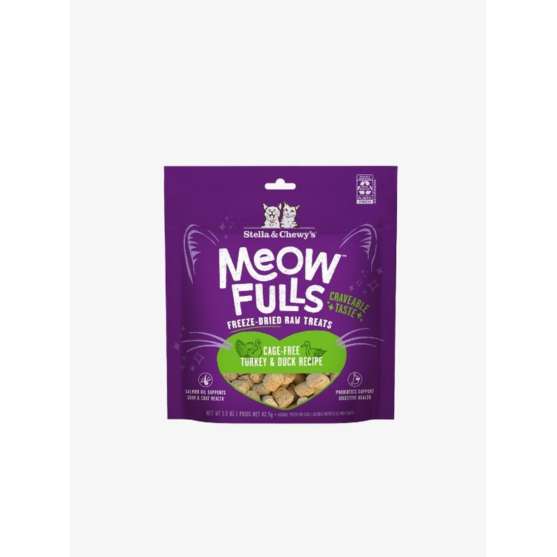 Stella & Chewys Meowfulls Freeze Dried Cat Treats  Turkey & Duck Recipe 1.5 oz