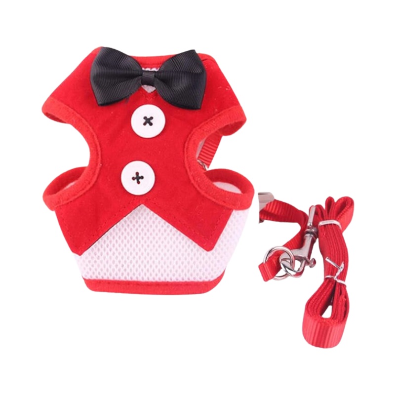 WW TOYBREED TUXIDO HARNESS WITH LEASH RED (S)