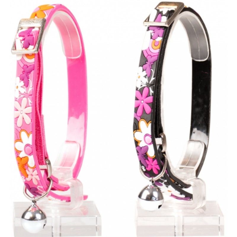 CAT COLLAR HAWAII PVC|PINK|BLACK