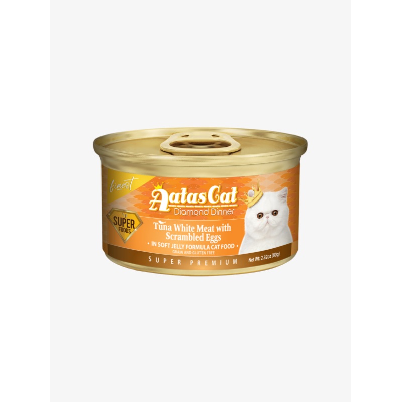 Aatas Cat Finest Diamond Dinner Tuna w Scrambled Eggs in Soft Jelly Cat Wet Food 80g