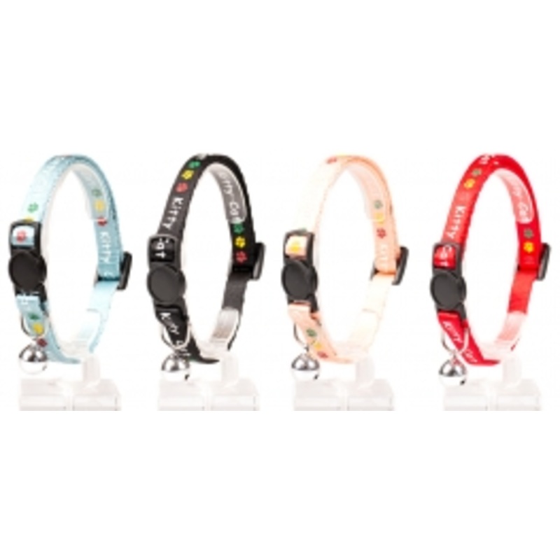 CAT COLLAR KITTY NYLON|BLUE|BLACK|PINK|RED