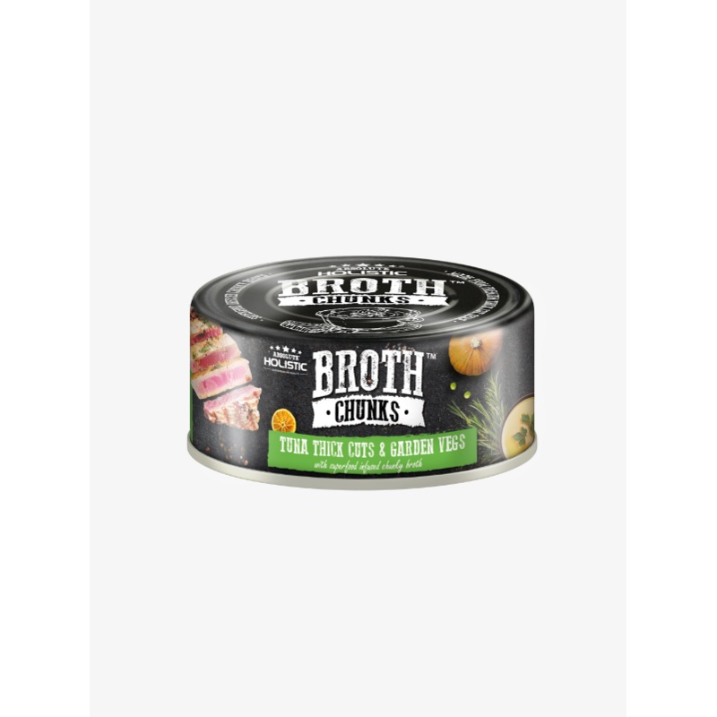 Absolute Holistic Broth Chunks Wet Cat & Dog Food (Tuna Thick Cuts & Garden Vegs) 80g