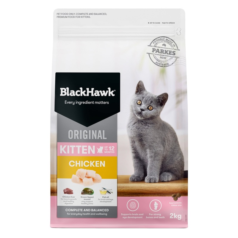 Black Hawk Chicken Kitten Dry Food 2kg ^._.^