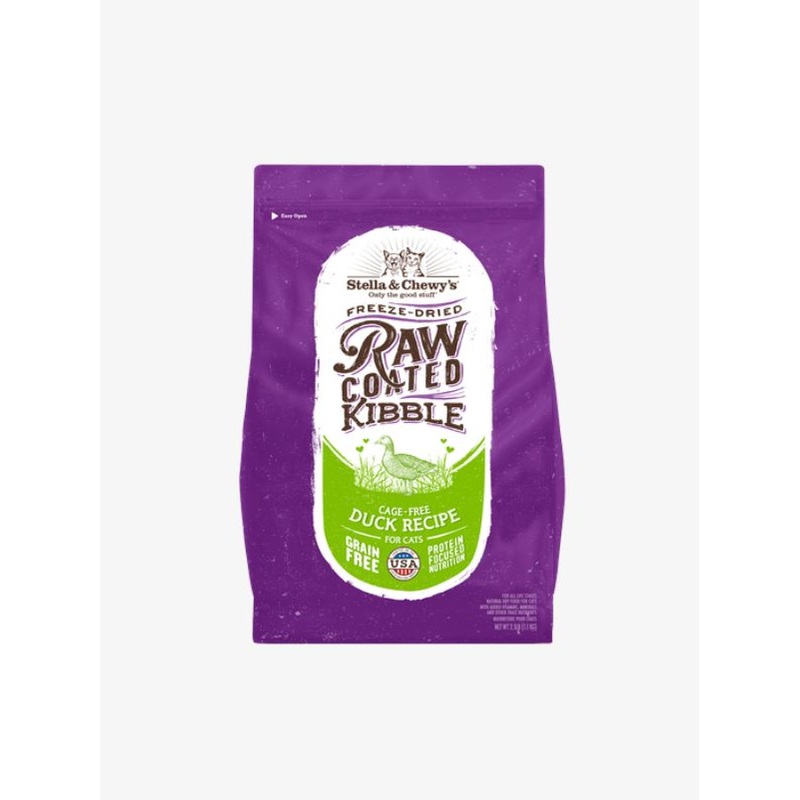 Stella & Chewys Cat Raw Coated Kibbles Grain-Free Cage-Free Duck Recipe 5 lb
