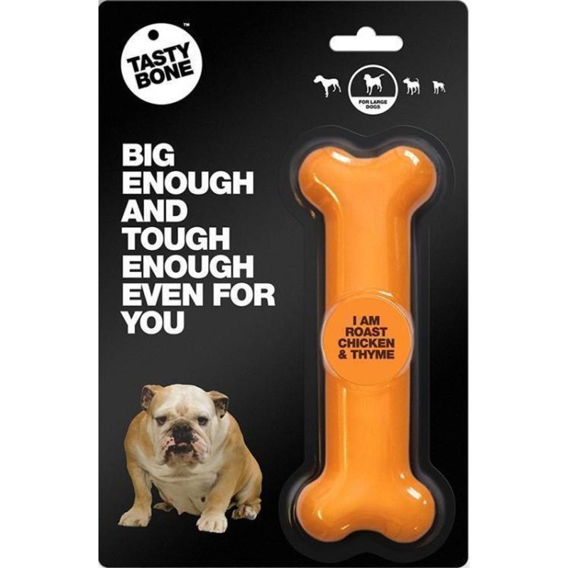 TastyBone Dog Toy Nylon Chicken and Thyme Bone for Large Dogs ^._.^