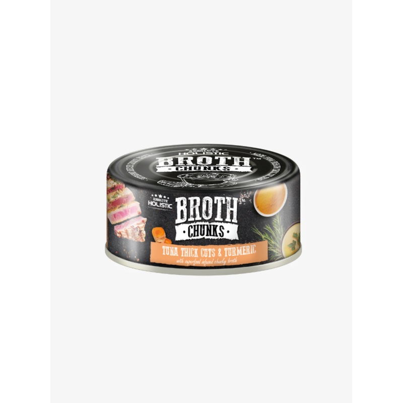Absolute Holistic Broth Chunks Wet Cat & Dog Food (Tuna Thick Cuts & Turmeric) 80g