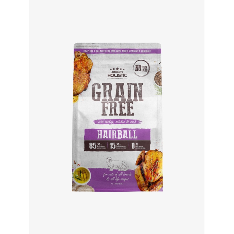 Absolute Holistic Grain Free Dry Cat Food  Hairball 3lbs