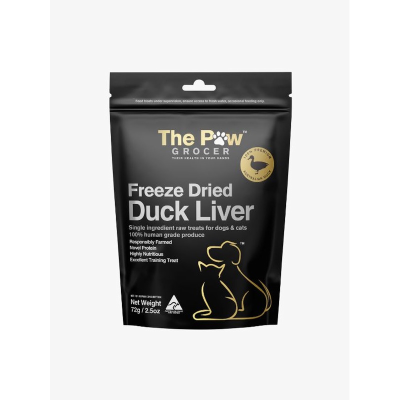 The Paw Grocer  Black Label Duck Liver Cat & Dog Treats 72g