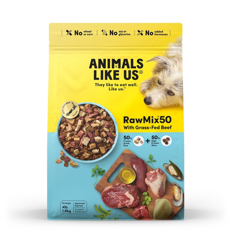 Animals Like Us RawMix50 with Grass-Fed Freeze Dried Beef and Kibble Mix Dog Food 1.8kg
