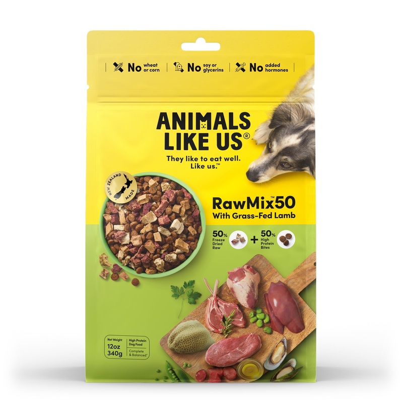 Animals Like Us RawMix50 with Grass-Fed Freeze Dried Lamb and Kibble Mix Dry Dog Food 340g